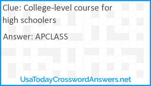 College-level course for high schoolers Answer