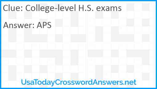 College-level H.S. exams Answer