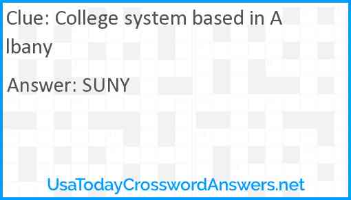 College system based in Albany Answer