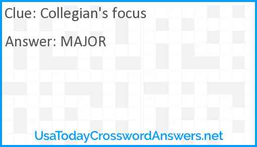 Collegian's focus Answer