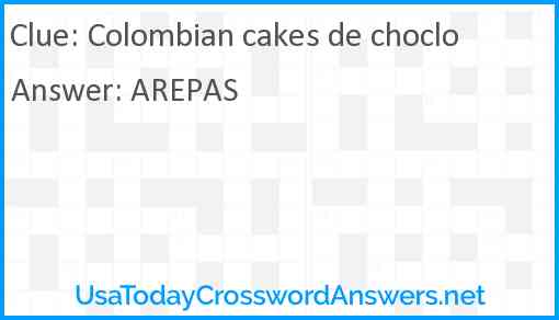 Colombian cakes de choclo Answer