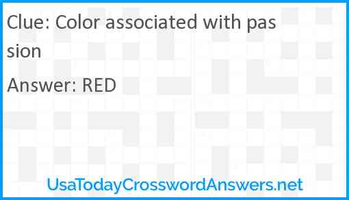 Color associated with passion Answer