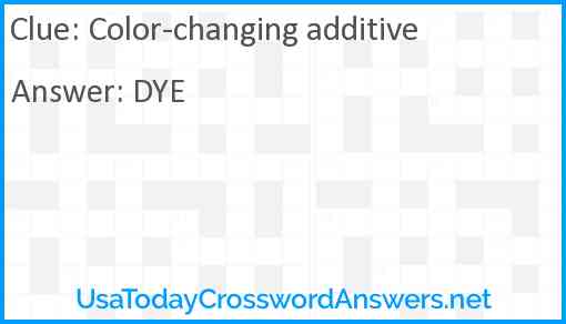 Color-changing additive Answer