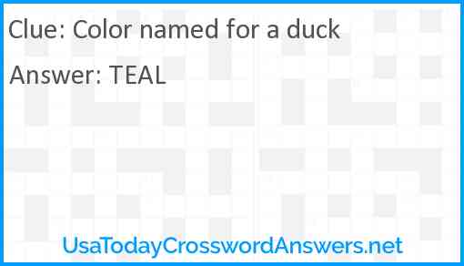 Color named for a duck Answer