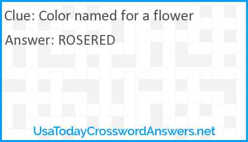 Color named for a flower Answer
