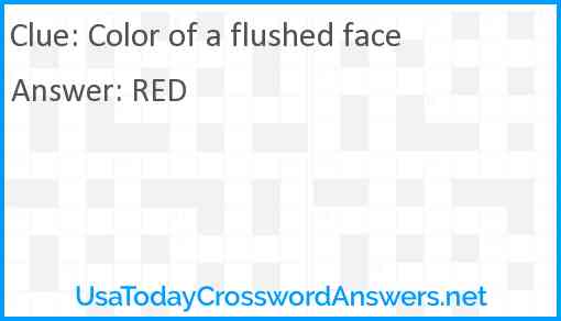 Color of a flushed face Answer