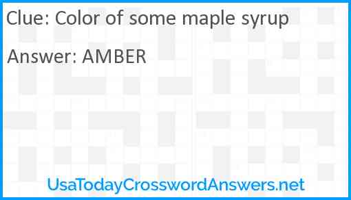 Color of some maple syrup Answer