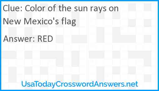 Color of the sun rays on New Mexico's flag Answer