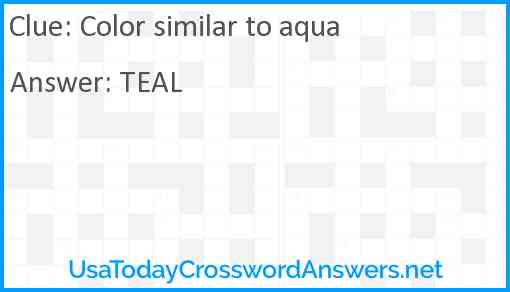 Color similar to aqua Answer