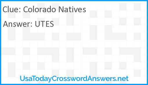 Colorado Natives Answer