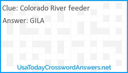 Colorado River feeder Answer