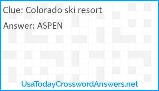 Colorado ski resort Answer