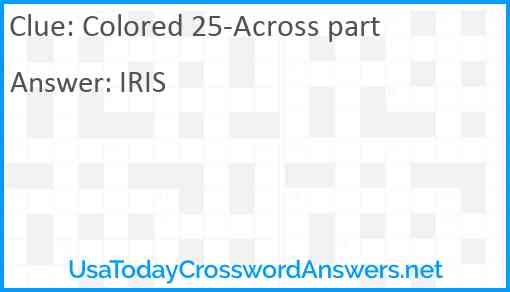 Colored 25-Across part Answer