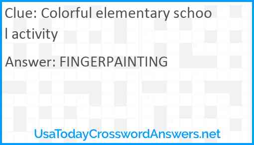 Colorful elementary school activity Answer