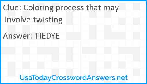 Coloring process that may involve twisting Answer