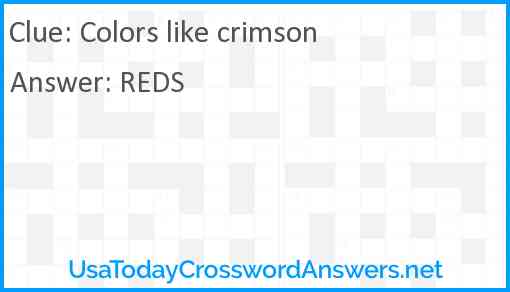 Colors like crimson Answer