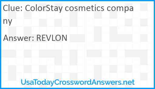 ColorStay cosmetics company Answer