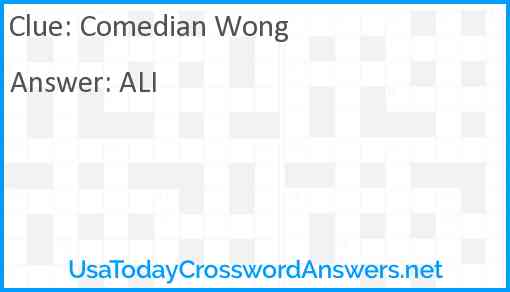Comedian Wong Answer