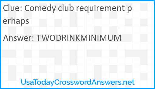 Comedy club requirement perhaps Answer