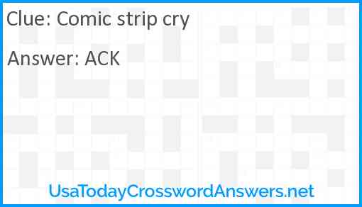 Comic strip cry Answer