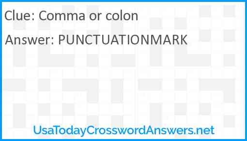 Comma or colon Answer