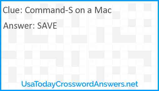 Command-S on a Mac Answer