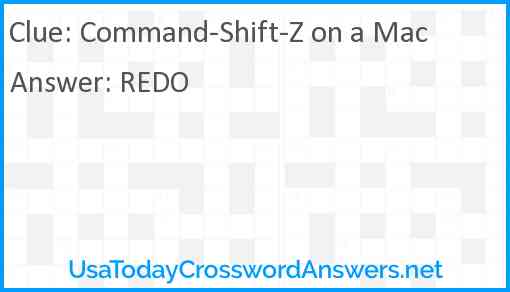 Command-Shift-Z on a Mac Answer