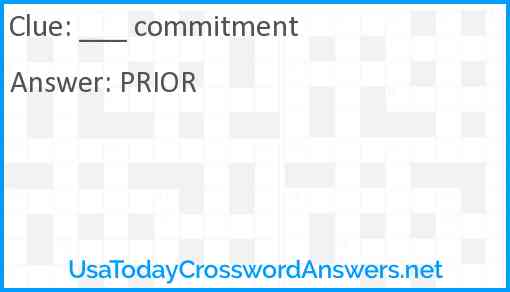 ___ commitment Answer