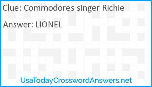 Commodores singer Richie Answer
