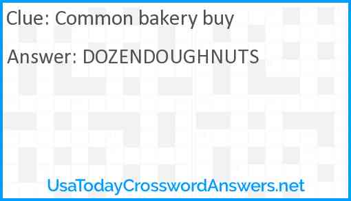 Common bakery buy Answer