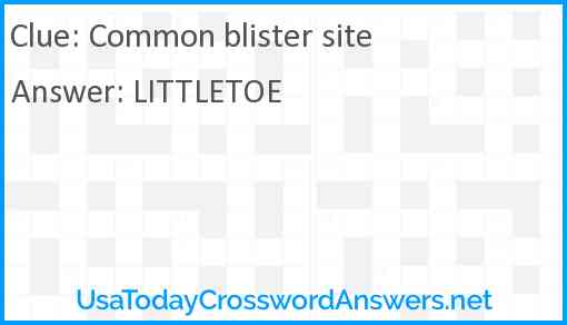 Common blister site Answer