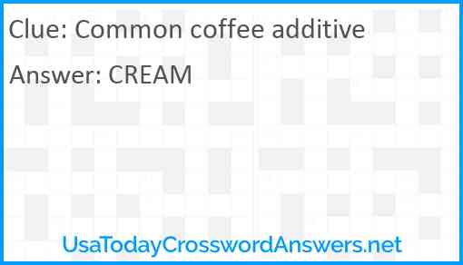 Common coffee additive Answer