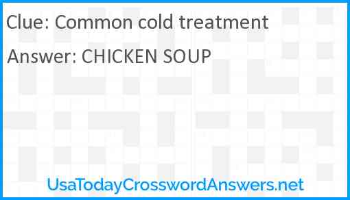 Common cold treatment Answer