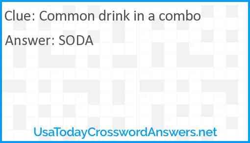 Common drink in a combo Answer