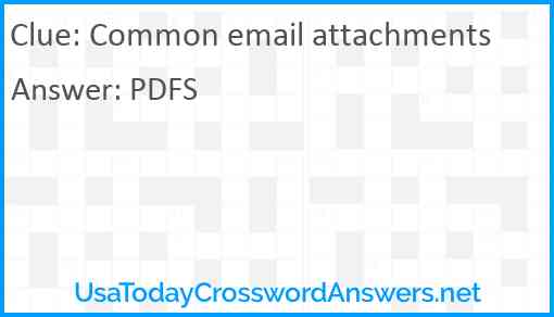Common email attachments Answer
