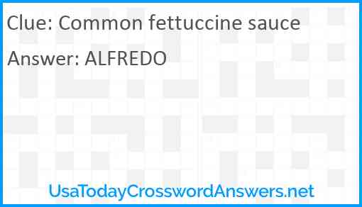 Common fettuccine sauce Answer