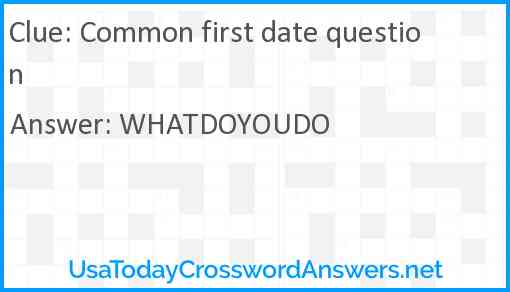 Common first date question Answer