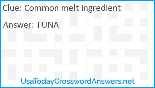 Common melt ingredient Answer