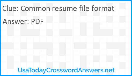 Common resume file format Answer