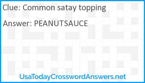 Common satay topping Answer