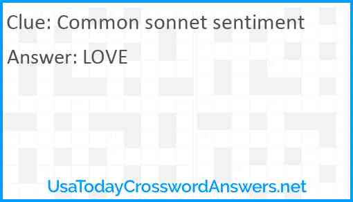 Common sonnet sentiment Answer