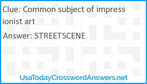 Common subject of impressionist art Answer