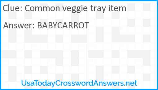 Common veggie tray item Answer