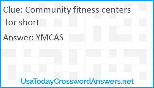 Community fitness centers for short Answer