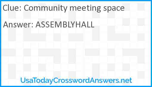 Community meeting space Answer