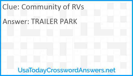 Community of RVs Answer