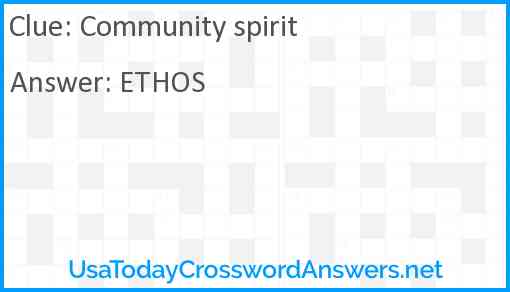 Community spirit Answer