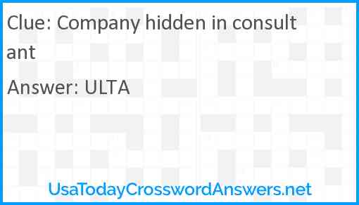 Company hidden in consultant Answer