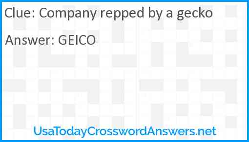 Company repped by a gecko Answer
