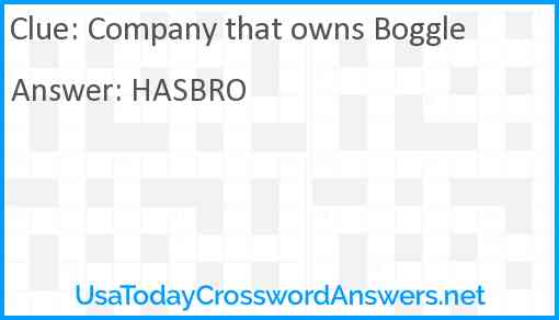 Company that owns Boggle Answer